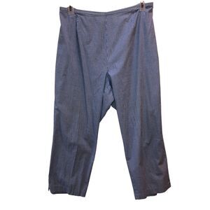Vintage Gemilli Womens Size 2X Blue Gingham Check Straight Capri Cropped Pants